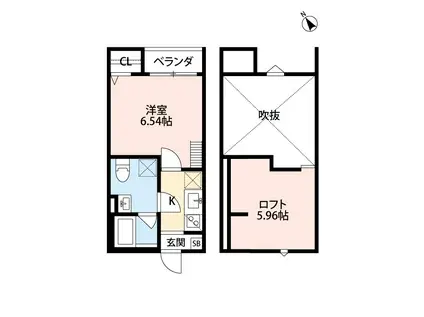 グラ―ティア堺東(1K/2階)の間取り写真