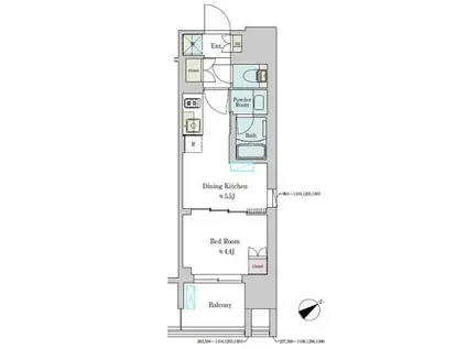 BRILLIA IST大井町(1DK/3階)の間取り写真