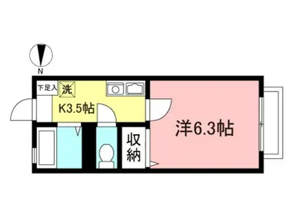 トワヴェール松原(1K/2階)の間取り写真