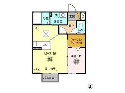 PRINCESSI・II(1LDK/1階)の間取り写真