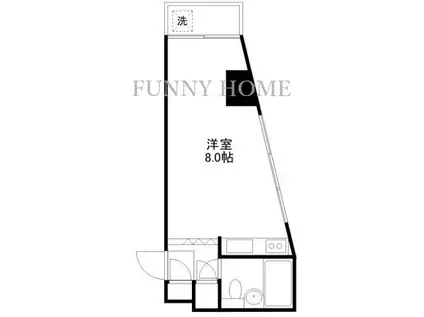 萩原ビル(1K/3階)の間取り写真