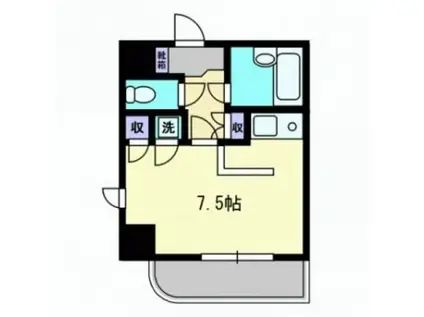 ダイアパレス京町II(ワンルーム/2階)の間取り写真
