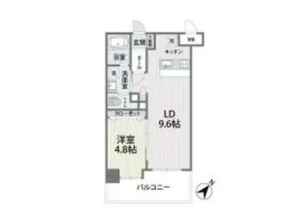 エスフォート筑紫通(1LDK/5階)の間取り写真