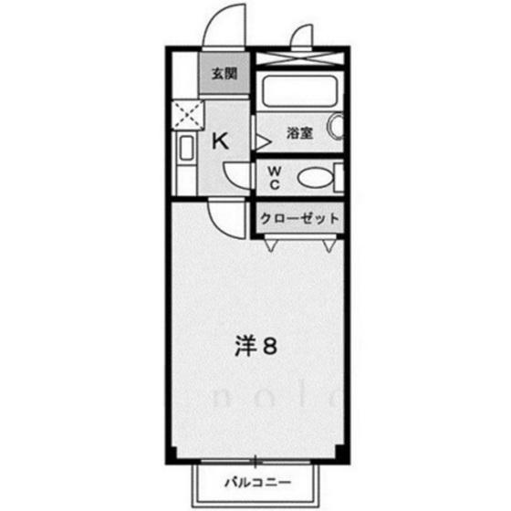 パークハイツ(1K/1階)の間取り写真