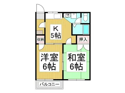 フレグランスピュアー(2K/1階)の間取り写真