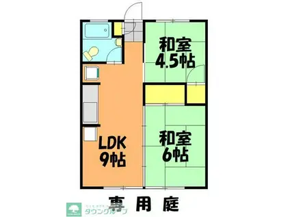 サンホワイトC-109(2LDK/1階)の間取り写真