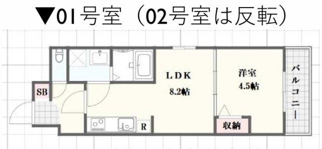 アーバンコート加古川(1LDK/1階)の間取り写真