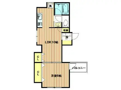 ドルフ今里駅前(1LDK/7階)の間取り写真