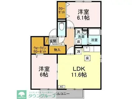 リシアンサス・ガーデン(2LDK/1階)の間取り写真