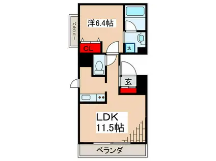 パークアクシス押上(1LDK/8階)の間取り写真