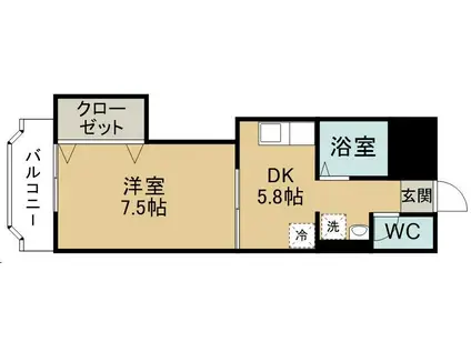 アーバンハイツ福住II(1DK/3階)の間取り写真