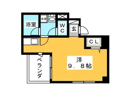 TH台町(ワンルーム/3階)の間取り写真