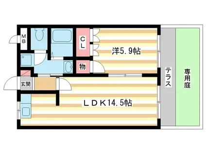 サニーパレス(1LDK/1階)の間取り写真