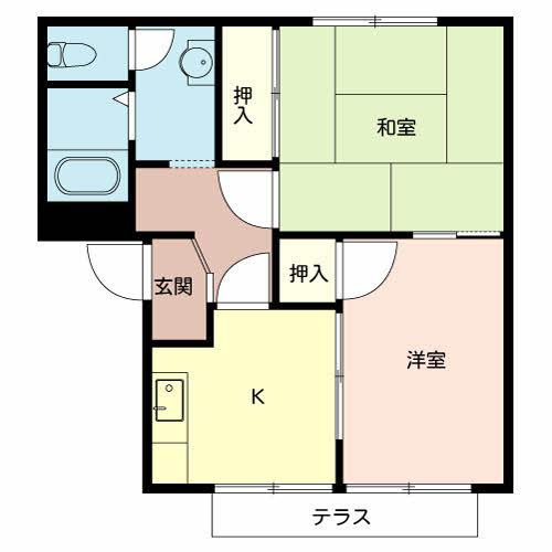 ガーデンハイツ緑ケ丘EFGH(2K/1階)の間取り写真