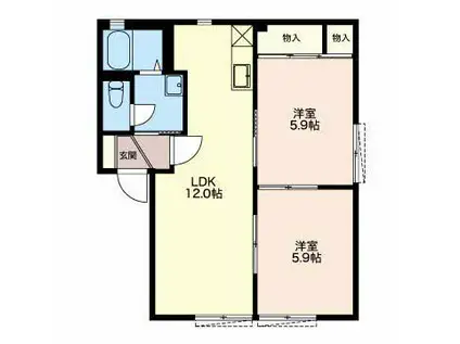 フォレストパル(2LDK/1階)の間取り写真