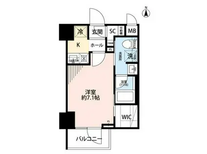 プレール・ドゥーク住吉IV(1K/5階)の間取り写真