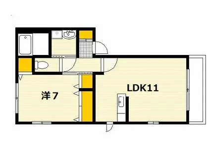 カーサ DE ラシュレ(1LDK/2階)の間取り写真