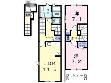 アルストロメリア Ⅱ(2LDK/2階)の間取り写真