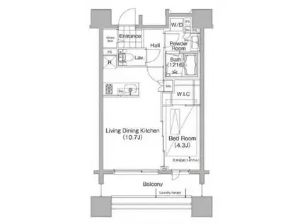 コンフォリア笹塚(1LDK/12階)の間取り写真