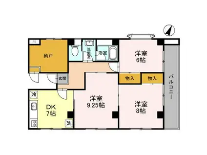 松村ビル(3SDK/2階)の間取り写真