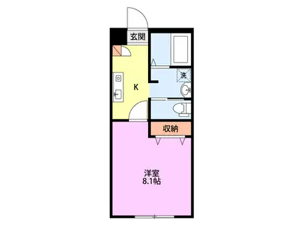 ブルームあざれあ(1K/2階)の間取り写真