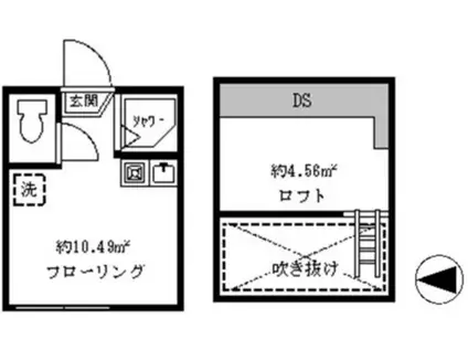 フェリスワンダー(ワンルーム/2階)の間取り写真