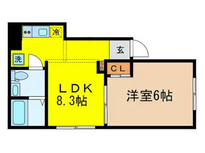 PRIME HILLS SHINJUKU(1LDK/3階)の間取り写真