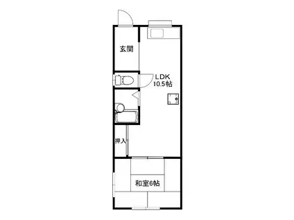 デイグラン今福(1LDK/1階)の間取り写真