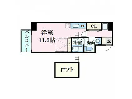 ファンタジービル(ワンルーム/2階)の間取り写真