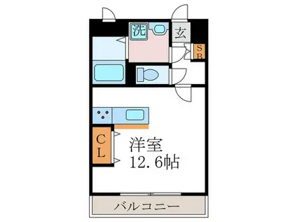 シャルレ11番館(ワンルーム/2階)の間取り写真