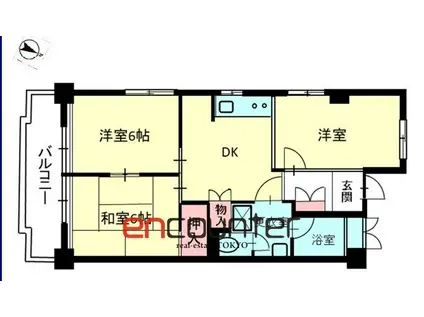 RAYHAUS平和台(3DK/1階)の間取り写真