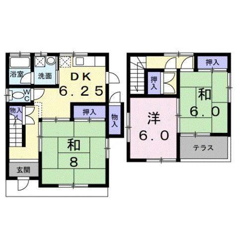 メゾンホーク末永A(3DK/1階)の間取り写真