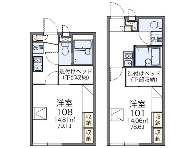 レオパレスセジュール藤(1K/2階)の間取り写真