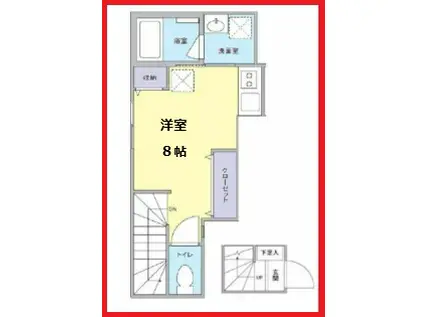 フェアー北小岩B棟(ワンルーム/2階)の間取り写真