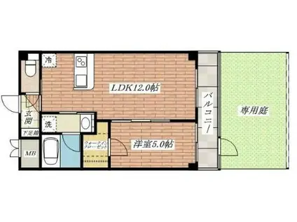 グランシーマそうじじ(1LDK/1階)の間取り写真