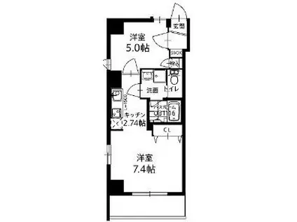 MODERN PALAZZO東公園(2K/10階)の間取り写真