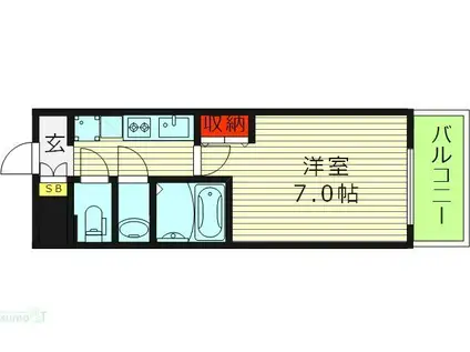 LIVIAZ OSAKA VERITE(1K/10階)の間取り写真