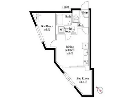 エルファーロ明大前III(2DK/2階)の間取り写真