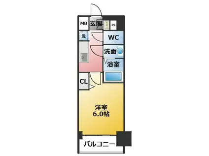 プレサンス桜山駅前アフォード(1K/5階)の間取り写真