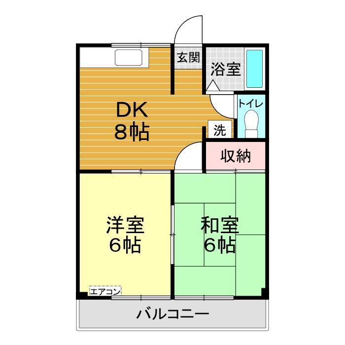 メルス小月(2DK/2階)の間取り写真