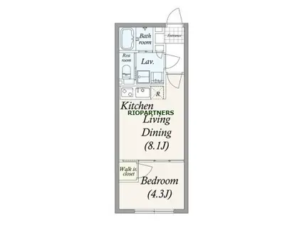 PASEO三軒茶屋II(1LDK/2階)の間取り写真