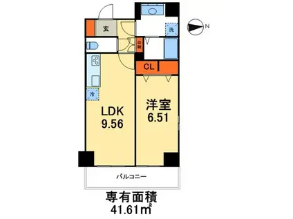 シャルム亀戸(1LDK/6階)の間取り写真