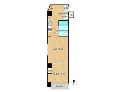 朝日プラザ西道頓堀(1LDK/4階)の間取り写真