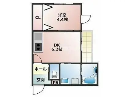 ARC八千代台(1DK/2階)の間取り写真