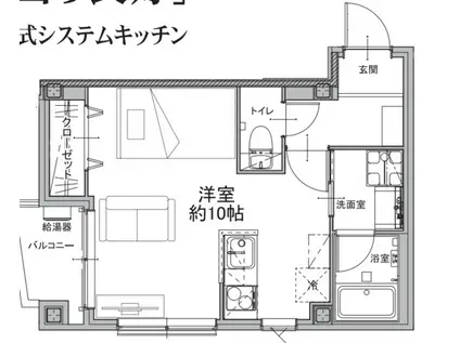 カーサ市川大門通303(ワンルーム/3階)の間取り写真