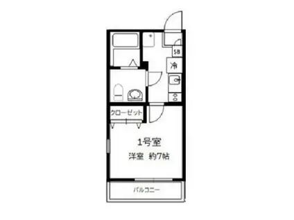 リーヴェルプレミオ横濱岸根(1K/1階)の間取り写真