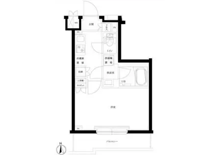 ルーブル川崎宮前平(1K/3階)の間取り写真