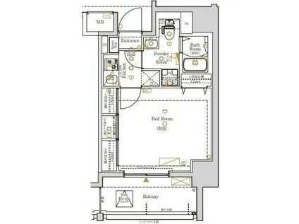 LOG駒込(1K/6階)の間取り写真