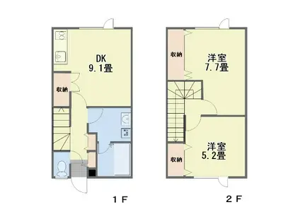 メゾンアイシールドII(2LDK/2階)の間取り写真