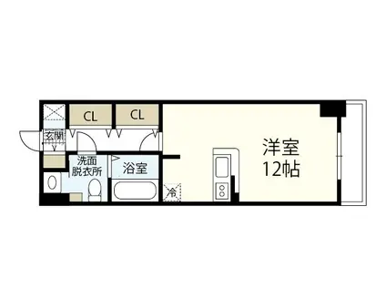 JR新白島駅前東亜ビル(ワンルーム/13階)の間取り写真